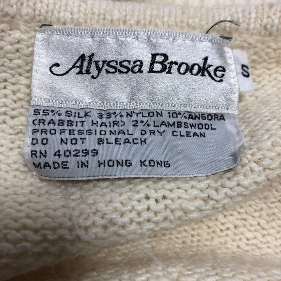Alyssa Brooke Womens Sweater Vest Beige Crew Ribbed Hem Sequined Silk Blend S - Picture 7 of 10